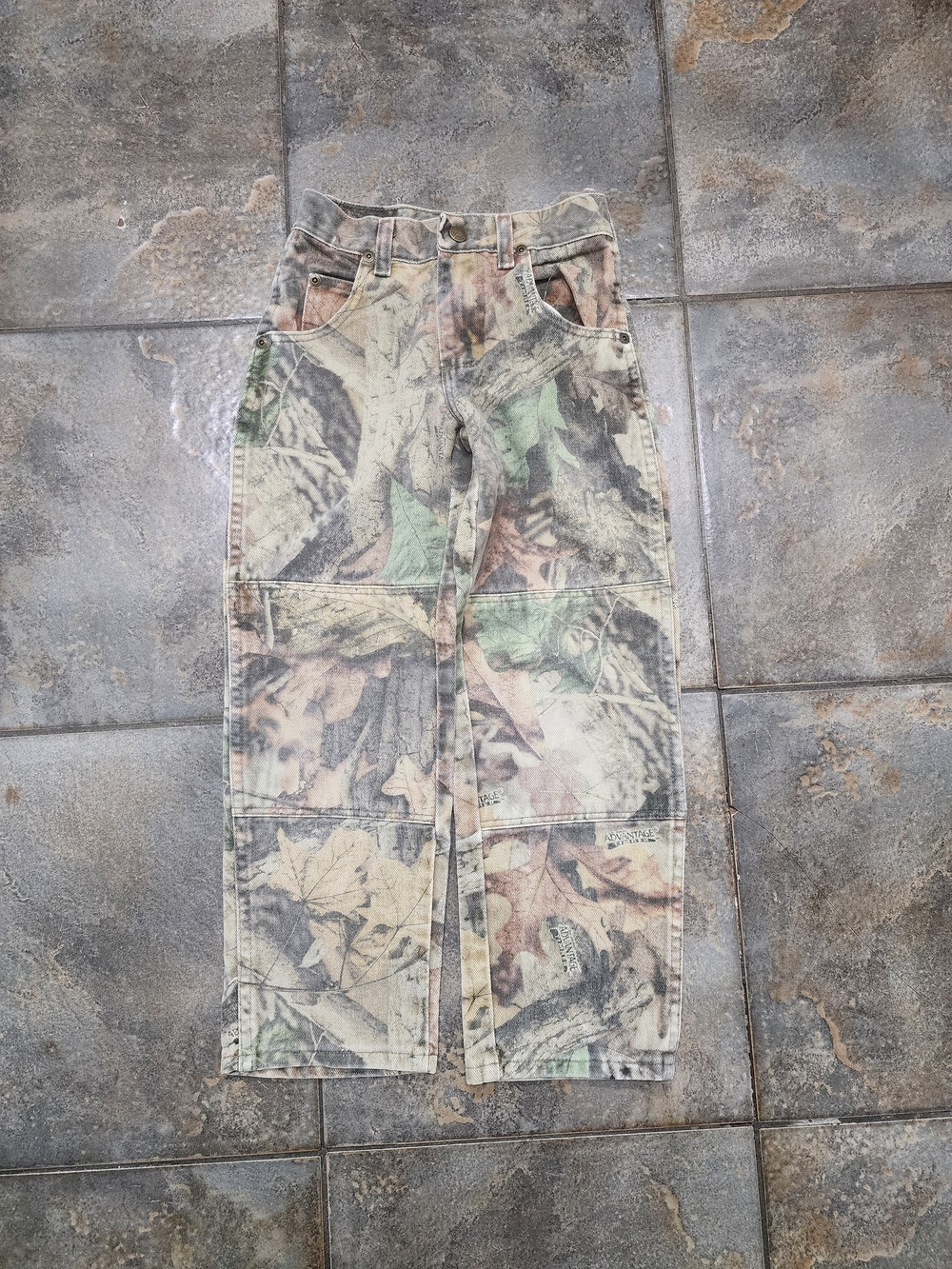 Vintage 90s Wrangler Boy's 21x21 Advantage Timber Camoflauge Double Knee Pants